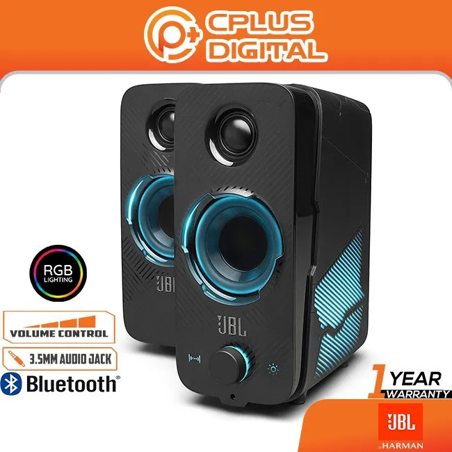 JBL Quantum Duo 20W Gaming Speakers, USB Powered, PC Speakers, Powerful JBL Sound With LED Colour Lights