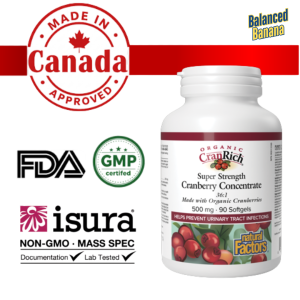 Natural Factors - Organic Cranberry Supplement Concentrate Super Strength  500mg (90 Softgels)