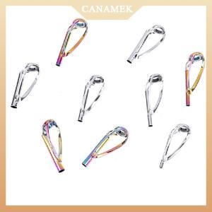 [CANAMEK] 1ชิ้นแหวนนำปลายด้านบนสีเงิน สีรุ้งปราศจากการพันกันสำหรับอุปกรณ์ตกปลาคันเบ็ดหมุน