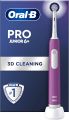 Oral B Junior Kids Electric Toothbrush Rechargeable for Children Aged 6 - 12, 1 Children’s Electric Toothbrush Rechargeable Handle and 1 Sensitive Toothbrush Replacement Head Powered by Braun, Purple. 