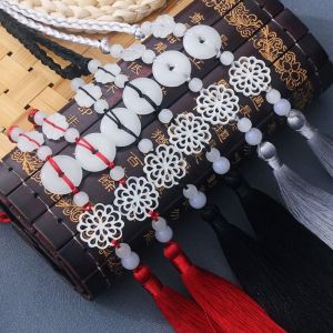 TEWUB Chinese Style Hanfu Waist Tie Belt Adjustable Antique Style Tassel Waist Cord Fashion Tie Rope Thin Belt Girl