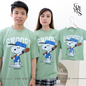 CAROTYLES S Kaos Couple Keluarga SNPY VALENTINE Wanita dan Anak Lengan Pendek Katun