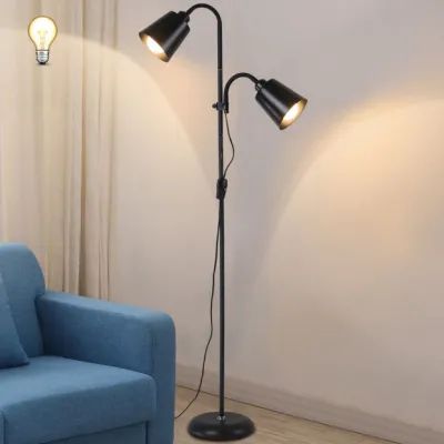 Modern Nordic Style Floor Lamp LED Bedside Stand Shade Light Standing Simple Corner Standing Lamp Reading Lamp For 12W E27 Fishing Lamp Bedroom Living Room Bedside Table Lamp(with white bulb)