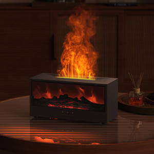 Flame Humidifier Air Humidifier Home Aroma Flame Humidifier Automatic Fragrance Diffuser With LED Light Remote Control