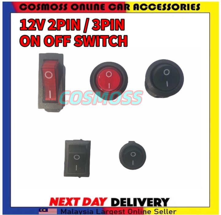 HIGH QUALITY CAR MOTORCYCLE Round / Square 12V ON OFF SWITCH | Lazada