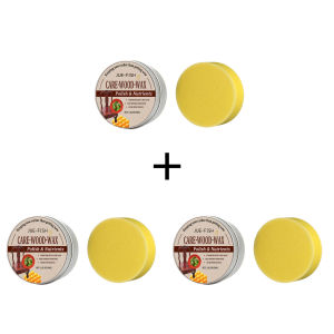 Jue-Fish Wood Wax Natural Beewax Furniture Care Polish With Sponge 80g Repair Wood Wax For Floors Furnitures And Cabinets Natural Wood Care Wax Oil Waterproof Abrasion-resistant Wax Oil Care Polish For Polished Wood Floor Furniture Tables Maintenance