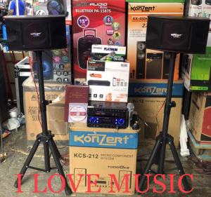 Konzert KCS-212 Micro Component TodoOke System with Speaker Stand and with The Platinum Junior 2 KS10 DVD Karaoke (Black) w/ 20000++ songs & free Platinum wired Microphone