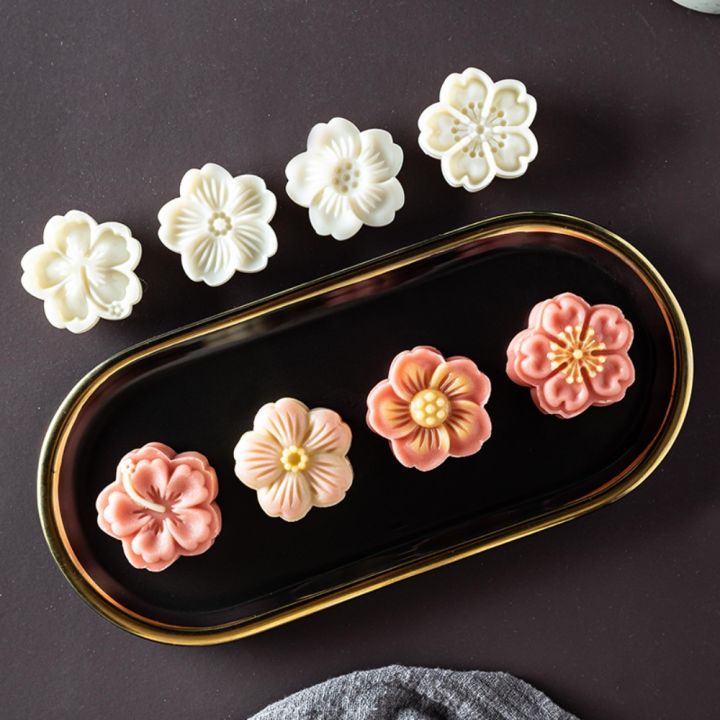 sadsaf mooncake mould 月饼模型具 Plastic Cherry Blossom Mooncake Mold Sakura ...