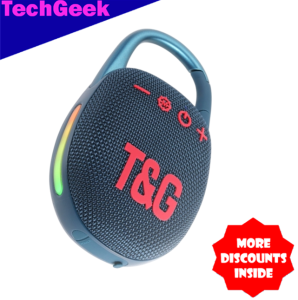 T&G TG-447 TWS Wireless V5.3 RGB Speaker HiFi Bass support FM Radio USB TF Card  IPX4 Waterproof Clip Design