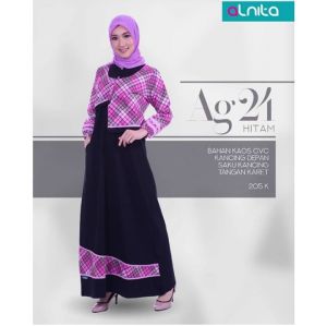 GAMIS ALNITA AG 24 DRESS WANITA BAHAN KAOS