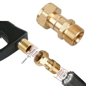 Universal Pressure Washer Coupler Thread Pressure Washer Swivel Joint Kink Free Connector Hose Fitting Kink Free Swivel Joint For Pressure Washer Pressure Washer Adapter Accessories M22 14mm Female M22 15mm Male Thread