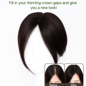 womens fluffy long hair wig Partial bangs hair piece