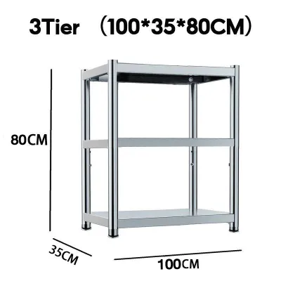 Stainless Steel Kitchen Storage Rack Shelf | Organizer Storage Rak | Multipurpose Organizer | Microwave Oven Rack | 置物架 | Household Kitchen Shelves