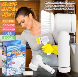 [ COD ] Magic Brush 5 in 1 Electric Cleaning Sikat Elektrik Automatis 5in1