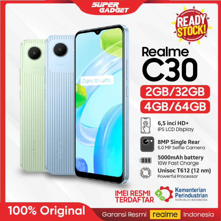 Realme C30 2/32 3/32 4/64 RAM 2 3 4 ROM 32 64 GB 2GB 3GB 4GB 32GB 64GB HP  Smartphone Android Original Garansi Resmi Handphone