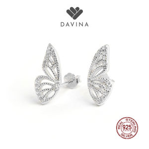 DAVINA Ladies Kyara Earrings Sterling Silver 925 - Anting Wanita Perak S925 Tusuk Kupu Kupu