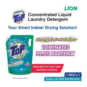 Top Super Low Suds Anti-Bacterial Concentrated Liquid Detergent Refill 1.5kg