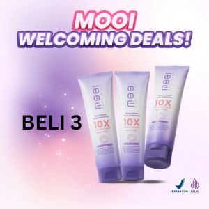 Mooi Brightening Serum - Paket Hemat 3 pcs Pencerah & Pelembab Kulit SPF50 Manfaat Anti-Aging & Vitamin E