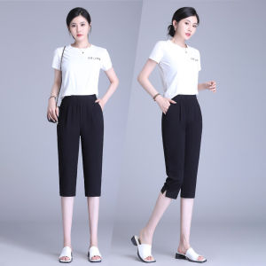 Quần lửng nữ lưng thun cao cắt gấu đẹp cá tính - S10