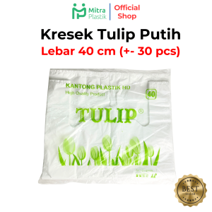 Kantong Plastik Tulip Putih 40 / Kresek Packing Online Shop Tebal