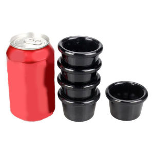 [Mariannes] Sauce Bowl Gravy Boats Round Glossy Melamine 6cm 50ml Black Mini Dipping Cup American Tableware for Cafe