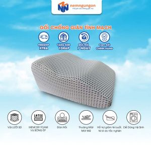 Gối chống giãn tĩnh mạch Kingroll kê cao chân giúp giảm tê buốt phù nề chân và vọp bẻ - Vải lưới 5D thoáng mát