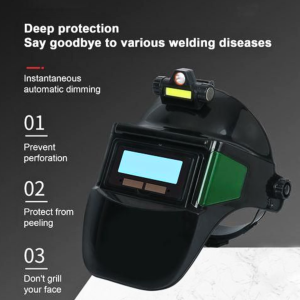 MERISHOP Topeng Helm Las Otomatis listrik otomatis pelindung wajah Auto Dimming + Senter Led