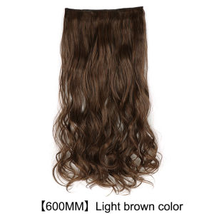C.three TOPITEM👍Wig Long Curl U-shaped Big Wave Fluffy One Piece Invisible Wool Curl Wig Long Hair for Women