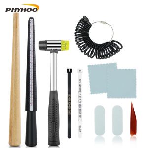 PHYHOO 11PCS Ring Sizing & Shaping Repair Tool Set Professional Jewelry Ring Straightener Kit for Bent Ring Restoration