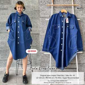 ZIEKA LONG TUNIK (LONG TUNIK JEANS JUMBO) LABEL MARVELOUS