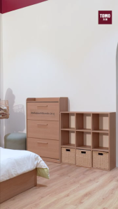 SB Design Square KONCEPT FURNITURE ตู้เก็บของ รุ่น Tomo สีไม้อ่อน (79.5x39.5x119 ซม.)