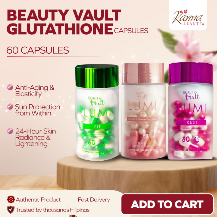 beauty vault lumi 24h glutathione capsules product information | 60 Capsules dista_id=browntaped:10482506072223