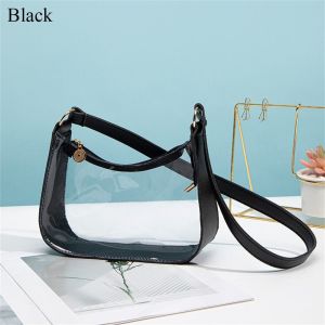 ZEIIE PVC Transparent Shoulder Bag Zipper Small Handbag Casual Candy Color Purses Women Girls