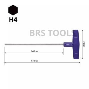 Vessel Kunci T-Shape Hexagonal No.TW-H3H4H5H6H8H10 Handle Screwsdriver Obeng Gagang T Hex Key