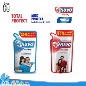 Nuvo Sabun Mandi Cair 900ml Total Protect dan Mild Protect - LIQSOAP NUVO MERAH DAN BIRU POUCH 825ML - Haura Kids Shop