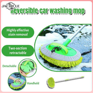 JACIRCLE Powerful water-absorbing expandable car wash mop with adjustable long handle for cleaning car details with brush