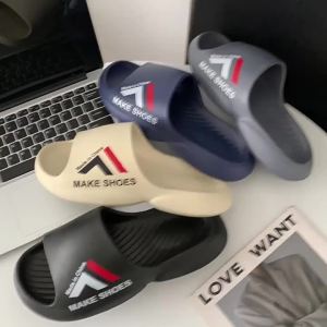 MenS Molded EVA Home Slippers Fashionable And Versatile Outdoor Slippers With A Diagonal Strap