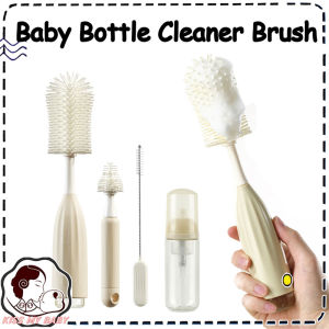 Baby Bottle Brush - Multi-functional Liquid Storage and Squeezing Cup Brush - Cup Cleaning Silicone Brush - Nipple Cleaning Set