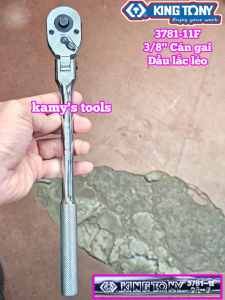 Cần tự động đầu lắc léo cán gai nhám 3/8 inch Kingtony 3781-11F dài 11 inch 280mm