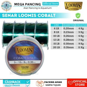 SENAR PANCING LOOMIS COBALT FLOUROCARBON 150M 0.20 s/d 0.35