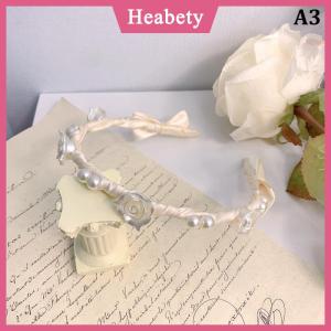 Heabety Phụ Nữ Thanh Lịch Rose Vine Headband Tóc Phụ Kiện Mũ Cô Gái Cổ Điển Kim Loại Hoa Ngọc Trai Màu Đỏ Hoa Hồng Trắng Tiara Hairbands
