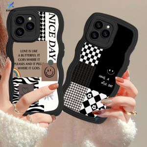 (Lokal Ready) Xinyu Casing hp iPhone 14 iPhone 14 Pro Max iPhone 11 iPhone13 Pro Max 11 Pro Max iPhone 12 XR XS MAX iPhone 6 6S 7 8 Plus SE 2020 Wavy Edge Smiley Pola Penyambungan Leopard Lembut Sarung Tpu Soft Case