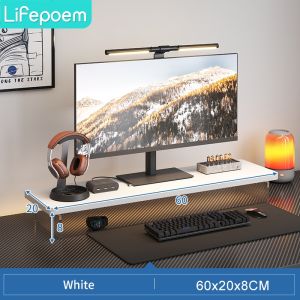 Monitor Stand Acrylic Shelf  Computer Stand Double Layers Office Rack Desk Organizer Rack Keyboard Stand Monitor Riser Booster Table Rack Monitor Rack