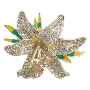 Elegant Vintage Lilies Brooches Beautiful Flower Decorated Lilies Brooch Adornment Strudy Alloy Lapel Pin Charm