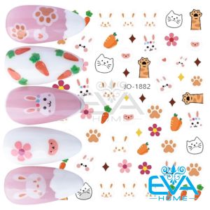 Sticker Dán Móng Tay 3D Dạng Decal Dán Móng Chống Nước Hoạ Tiết Biểu Tượng Chân Mèo Cat Paw Emoji JO1882