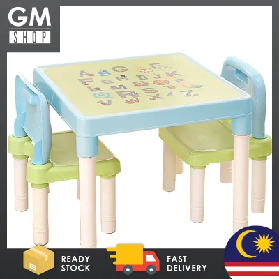 GMshop Childrens Learning Table And Chairs Set Kindergarten Tables Chairs Plastic Game Table Dinner Drawing Table