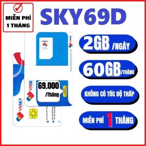 ( KHÔNG GIỚI HẠN ) Sim 4G Mobifone VNSKY Sky69 Miễn Phí 1 THÁNG ĐẦU sử dụng . FREESHIP - CHƯA KÍCH HOẠT.