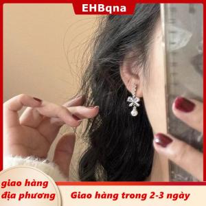 [COD] EHBqna 3PF Ship within 24 hours 1 cặp tinh tế cung ngọc trai dangle Bông tai cho phụ nữ cô gái thời trang ngọt ngào Stud Bông Tai đám cưới bên đồ trang sức phụ kiện Quà Tặng