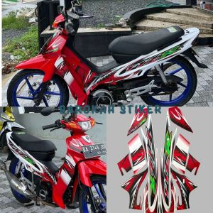 Striping Stiker Polet list motor yamaha fizr fiz r f1zr 2004 2005 merah putih list body standar kualitas termurah Barokah Sticker