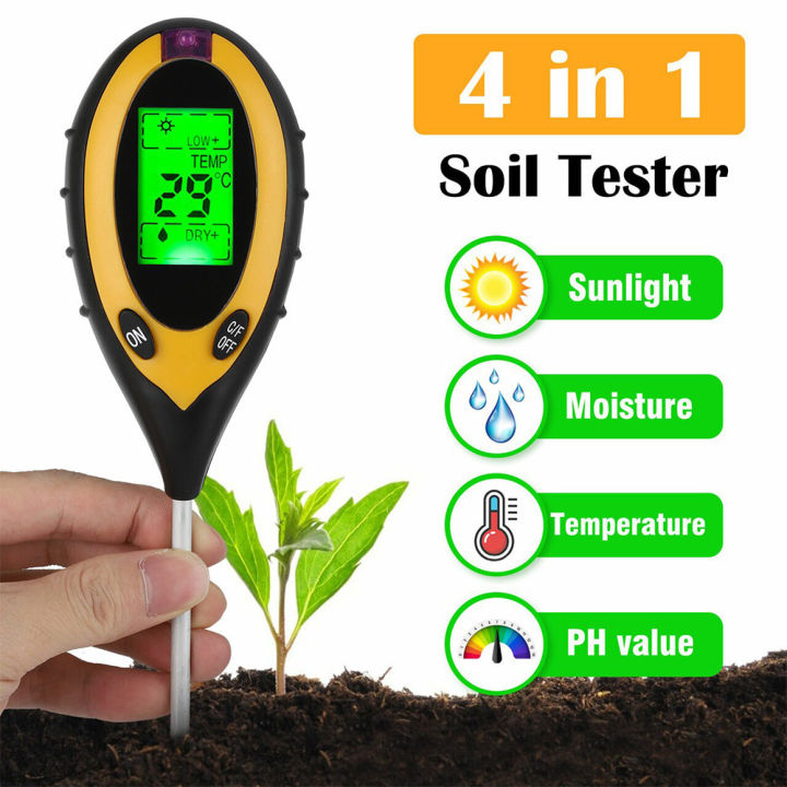 【Philippines Stock】Digital 4 In 1 Soil PH Meter Moisture Monitor ...